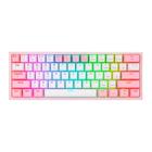 Teclado Redragon K616-RGB WP Fizz Pro - Branco e Rosa (com Cabo e Sem Fio)