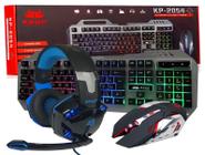 Teclado Semi mecanico 100 Full size, Mouse Ergonômico 6 Botões e Headset Fone de Ouvido Com Microfone Led Kit Gamer RGB