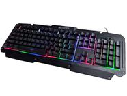 Teclado Semi-Mecânico Sistema Anti-Ghost Teclas Plunger Led Rainbow Superfície Metalica - Exbom