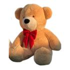 Brinquedo Pelúcia Urso Ted com Suéter Listrado Vermelho e Branco