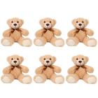 Teddy Bears Seyomi Bulk, 6 pacotes de bichos de pelúcia, 35 cm, marrom claro