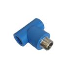 Tee Macho 25 x 3/4" BSP PPR Azul para Rede de Ar Comprimido - ODN