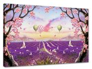 Tela Canvas Paisagem Campo de Lavanda com Balões 120x80 Horizontal 1