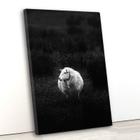 Tela canvas vert 60x40 ovelha em preto e branco
