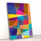 Tela canvas vert 70x45 arte abstrata com formas geométricas