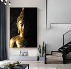 Tela em tecido canvas para sala quarto Moldura Budda EstÌÁtua