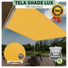 Tela Lona Amarela 2x1 Metros Sombreamento Impermeável Shade Lux + Kit