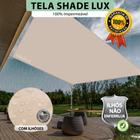 Tela Lona Areia 2.5x2.5 Metros Sombreamento Impermeável Shade Lux + Kit de Instalação - CIKALA