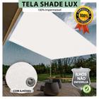 Tela Lona Branca 8x3 Metros Sombreamento Impermeável Shade Lux + Kit