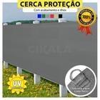 Tela Privacidade Cinza Ck200 2x2 Metros Com Acabamento Cerca de Proteção Shade 200 G/m2