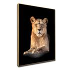 Tela Quadro Decorativo para sala com moldura L eoa e filhote