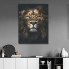 Tela Quadro Decorativo Para sala Leão rei King face 60x40 Quadro Quarto Hall Cozinha