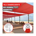 Tela Shade Toldo Sombreamento Cores Cobertura 2x2 Metros + Kit De Instalação