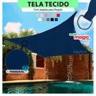 Tela Tecido Sombreamento Azul Marinho 3.5x3 Metros Resistente a Água com Argolas