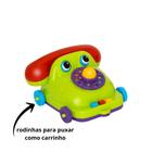 Telefone Interativo Bebe Brinquedo De Puxar Empurrar Mexe Os Olhinhos Vira Cofrinho Infantil