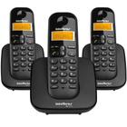 Telefone Sem Fio Intelbras + 2 Ramais TS 3113 Preto