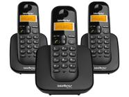 Telefone Sem Fio Intelbras TS 3113 + 2 Ramais - Identificador de Chamada Conferência Preto