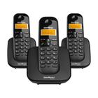 Telefone Sem Fio Intelbras TS3113 ID Com 3 Ramais Preto