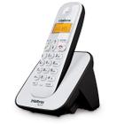 Telefone Sem Fio TS 3110 Branco e Preto Rediscar Mudo Intelbras