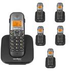 Telefone sem fio TS 5120 + 5 Ramal TS5121 Viva Voz Intelbras