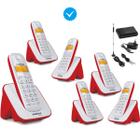 Telefone Vermelho com 5 Ramal entrada Chip 3G Combo oficial
