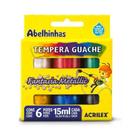 Tempera Guache Acrilex Fantasia Metallic 6 Cores 15 Ml