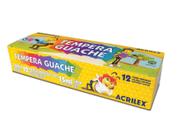 Tempera Guache Acrilex kit com 12 Cores com 15 ml Cada