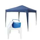 Tenda Gazebo 3x3 M Ntk + Caixa Termica 26 L + Mesa Pequena de Apoio Mor Kit