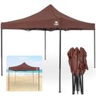 Tenda Gazebo Dobravel Sanfonada 3 X 3 M Pagoda Marrom Desmontavel Articulada / Barraca Praia Camping e Pesca Bel