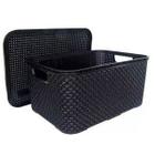 "Tenha tudo no seu devido lugar com a Caixa Organizadora Rattan Cesto com Tampa de 7 Litros! Sua capacidade generosa e s