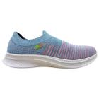 Tênis Actvitta Slip On Tecido Knit Feminino Azul Denim