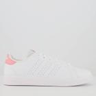 Tênis Adidas Advantage Base 2.0 Feminino Branco e Rosa