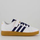 Tênis Adidas Grand Court 2.0 EL Infantil Branco e Marinho