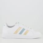 Tênis Adidas Grand Court Base 2.0 Feminino Branco e Dourado
