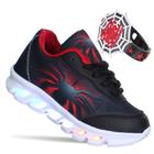 Tenis Aranha Infantil Menino Luzinha Luz Led Com Pulseira