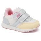 Tenis Baby Menina Walk 453 Branco/Azul Candy Metalizado Klin