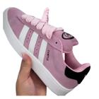 Tenis campus qualidade conforto casual rosa claro