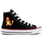 Tenis Cano Alto Botinha Casual Adulto Infantil Com Cadarço Pokemon Charmander