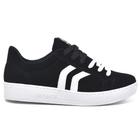 Tênis Casual Feminino Nobuck Preto Branco Via Marte 23-13808-01