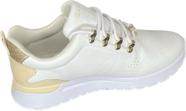 Tênis Casual Feminino Off White Com Brilho Ramarim 23-78101