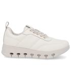 Tênis Casual Off-White Couro Costura