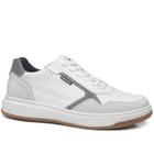 Tênis Casual Pegada Masculino em Couro Branco 111704-02