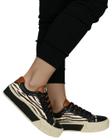 Tênis Casual Urban Animal Print Zebra E Preto Feminino - Legut