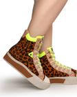 Tênis Casual Urban Boot Animal Print E Verde Neon Feminino - Legut