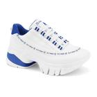 Tênis Chunky Dad Sneaker Ramarim Feminino Plataforma Fly High - Branco + Azul