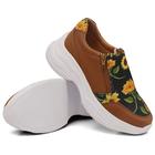 Tenis Chunky LK Store sem Cadarço com Estampa Floral Girassol e Sola Alta