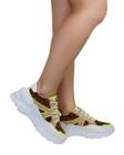 Tênis Chunky Sneaker Animal Print E Verde Neon Feminino - Legut