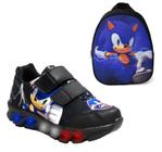 Tenis De Led Masculino Sonic Calce Facil Meninos Infantil Estilo Original + Mochila