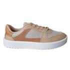 Tenis Delicado Moleca Street Brilho Casual Feminino Bege Dourado 5791.110