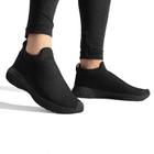 Tênis Esportivo Slip On Preto Liso